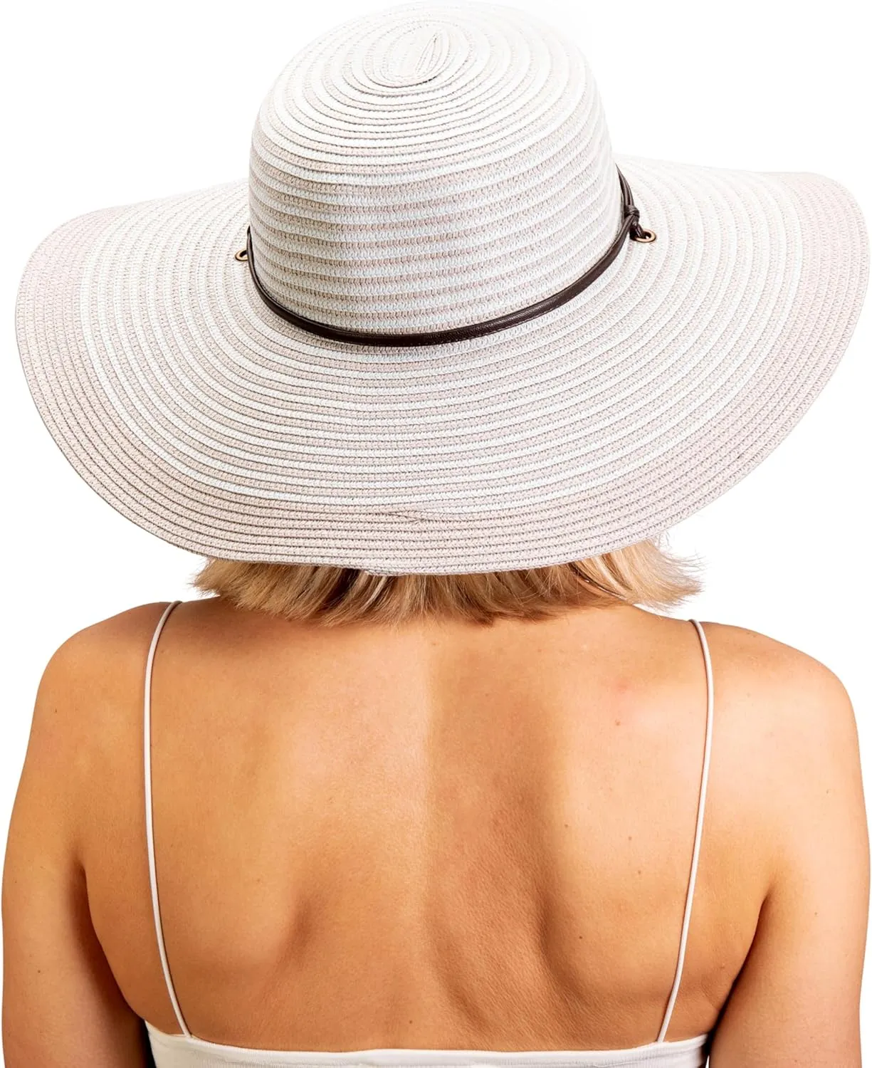 Sloggers Women's Wide Brim Braided Sun Hat with Wind Lanyard - UPF 50  Maximum Sun Protection