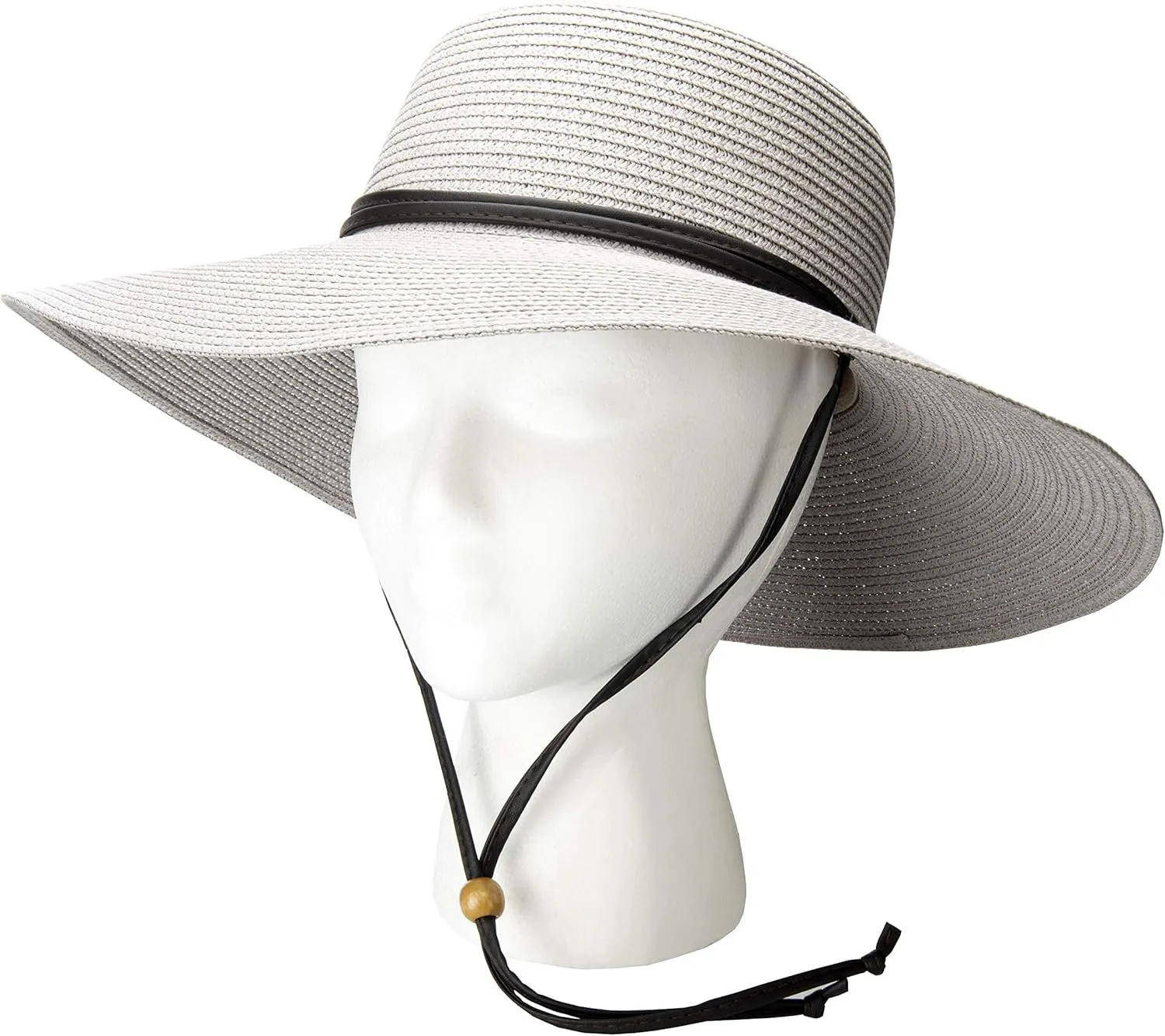 Sloggers Women's Wide Brim Braided Sun Hat with Wind Lanyard - UPF 50  Maximum Sun Protection