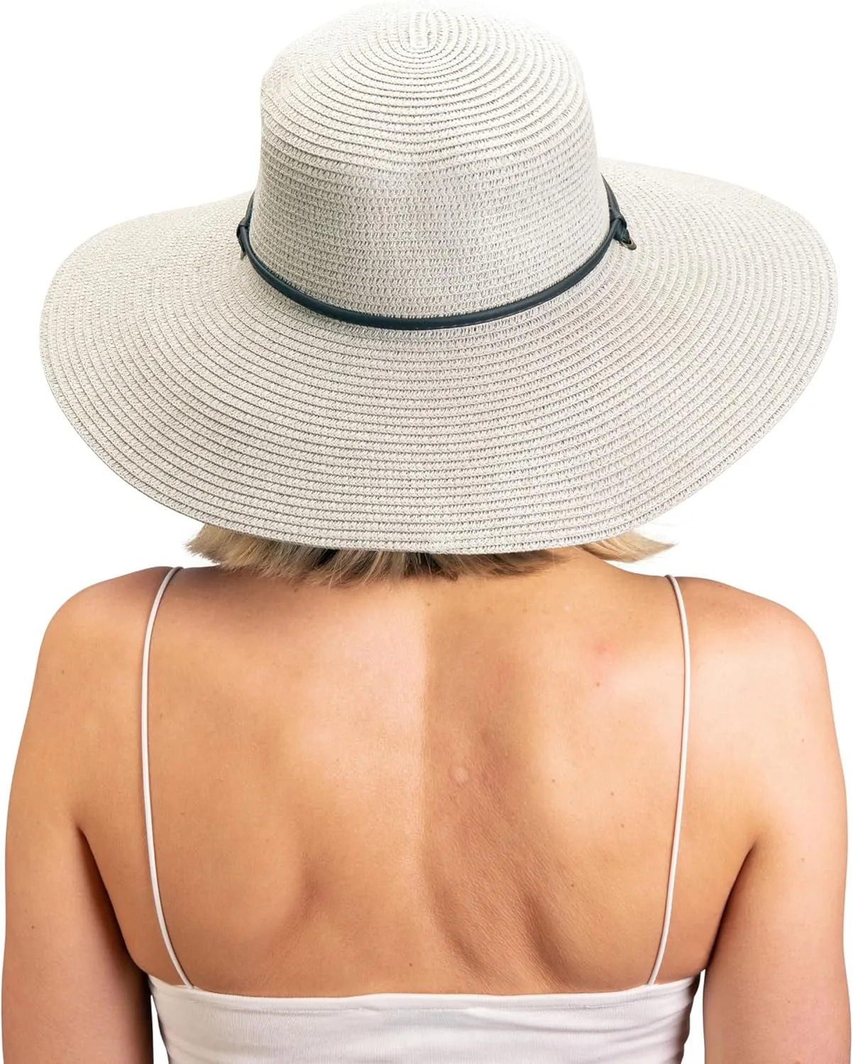 Sloggers Women's Wide Brim Braided Sun Hat with Wind Lanyard - UPF 50  Maximum Sun Protection