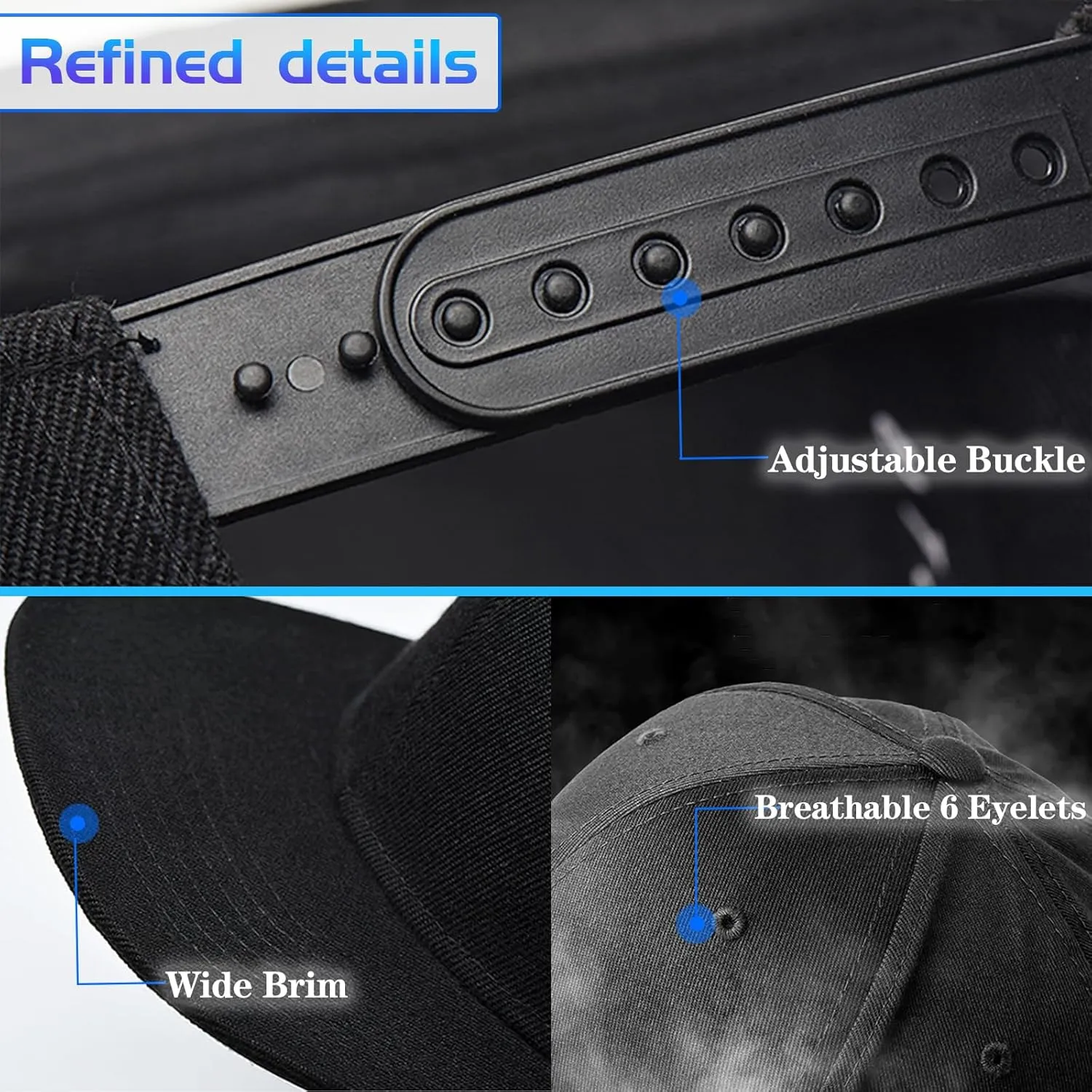 Snapback Flat Bill Fitted Hats for Men - Skateboard Accessories