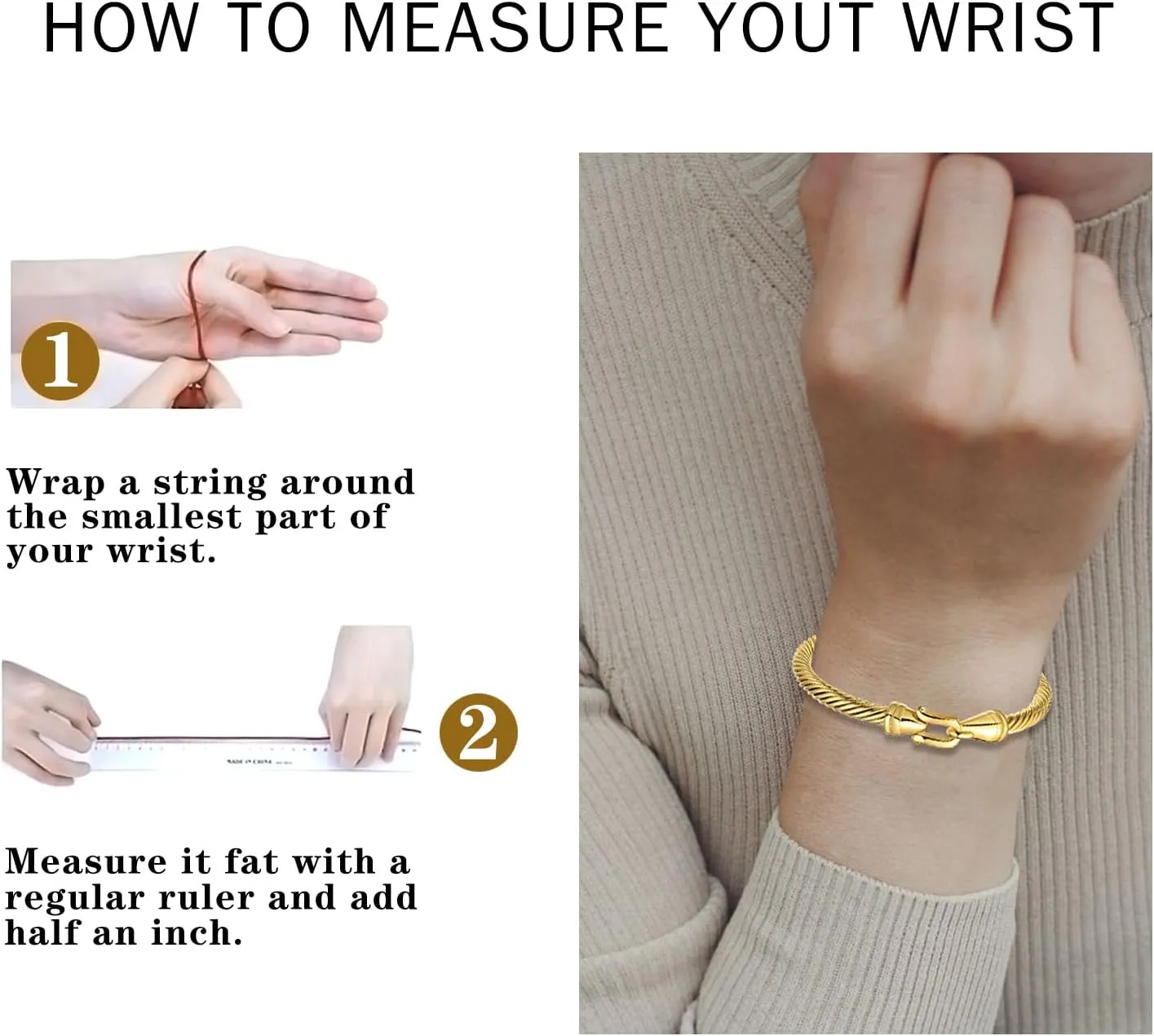 Stainless Steel Twisted Cable Wire Bracelets with Hook Adjustable Cuff Bangle Bracelet Vintage Jewelry Gift for Women