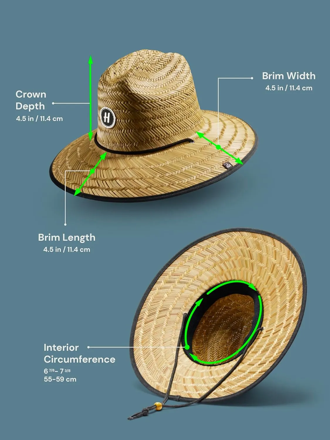 Straw Hat for Men & Women | Lifeguard Hat, Beach Hat & Sun Hat | UPF 50  Wide Brim for Sun Protection | One Size | Hemlock