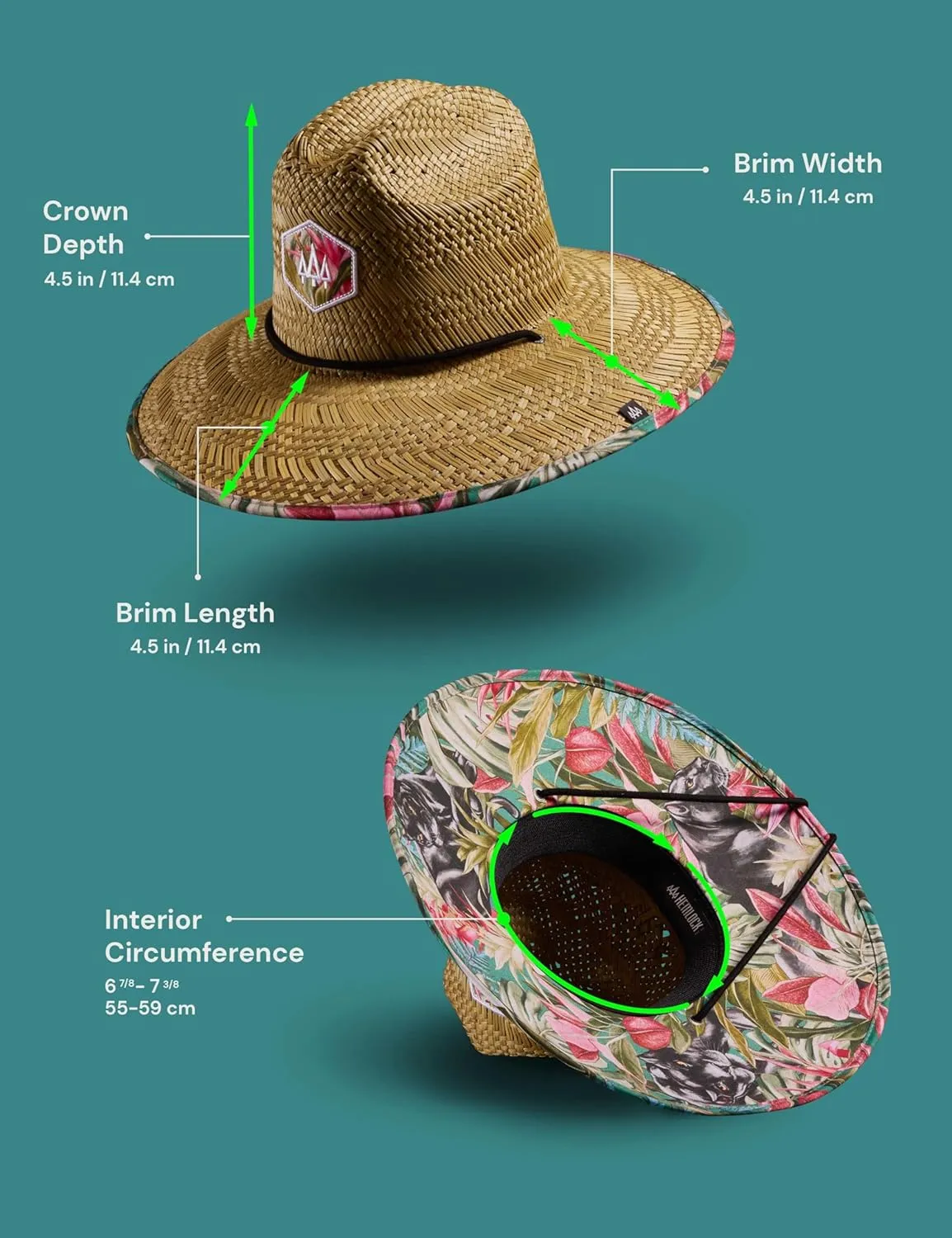 Straw Hat for Men & Women | Lifeguard Hat, Beach Hat & Sun Hat | UPF 50  Wide Brim for Sun Protection | One Size | Hemlock