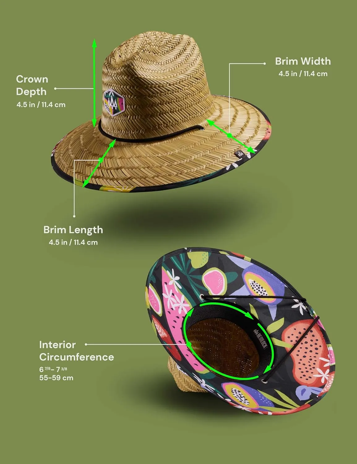 Straw Hat for Men & Women | Lifeguard Hat, Beach Hat & Sun Hat | UPF 50  Wide Brim for Sun Protection | One Size | Hemlock
