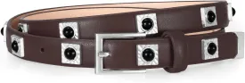 Studded Belt for Women Skinny Leather Belt Fashion Punk Thin Ladies Belt for Jeans Pants Dresses