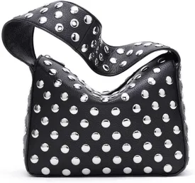 Studded Handbag for Women - Black Punk Shoulder Bag 90s 2000s Vegan Fall Fashion Trendy Purse