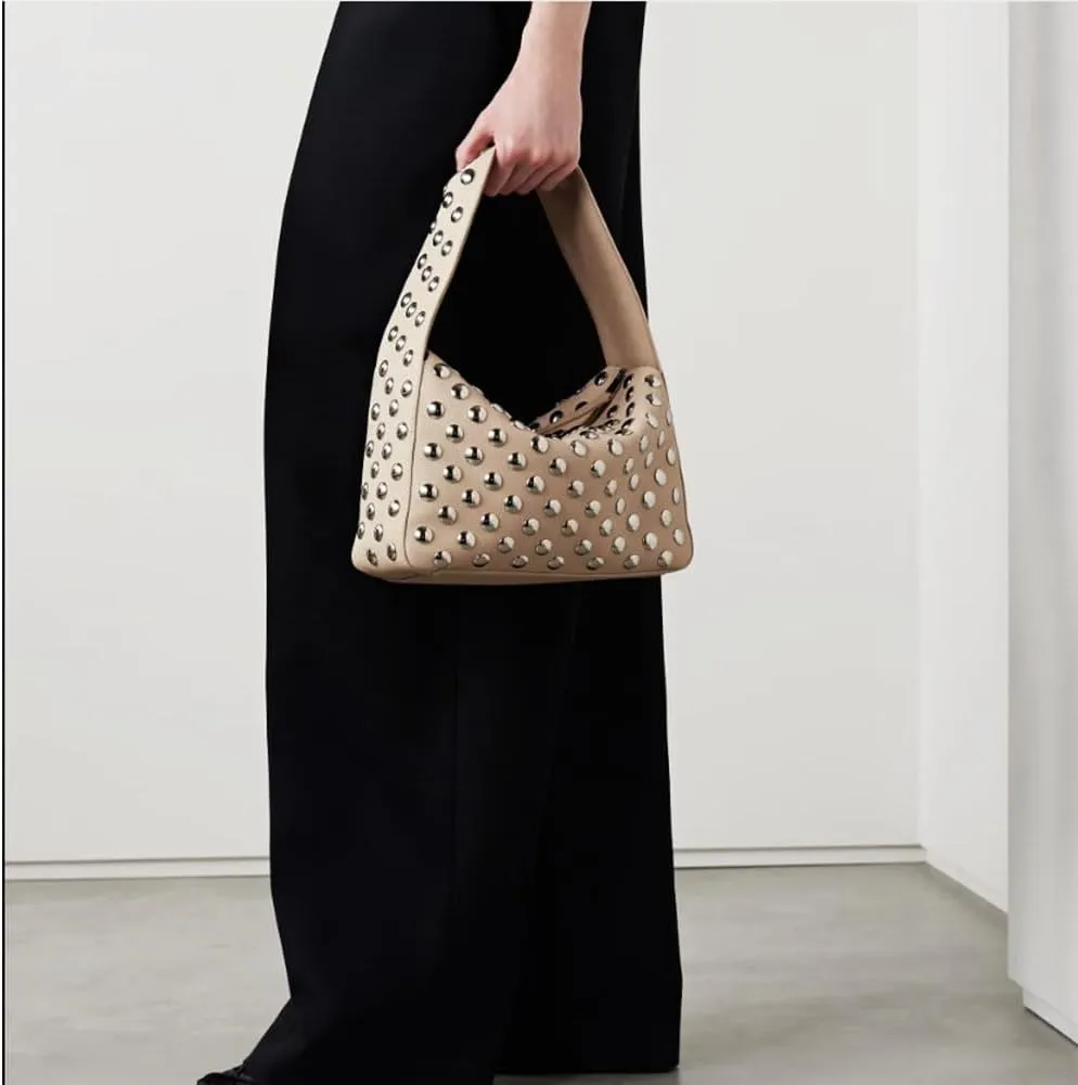 Studded Handbag for Women - Black Punk Shoulder Bag 90s 2000s Vegan Fall Fashion Trendy Purse