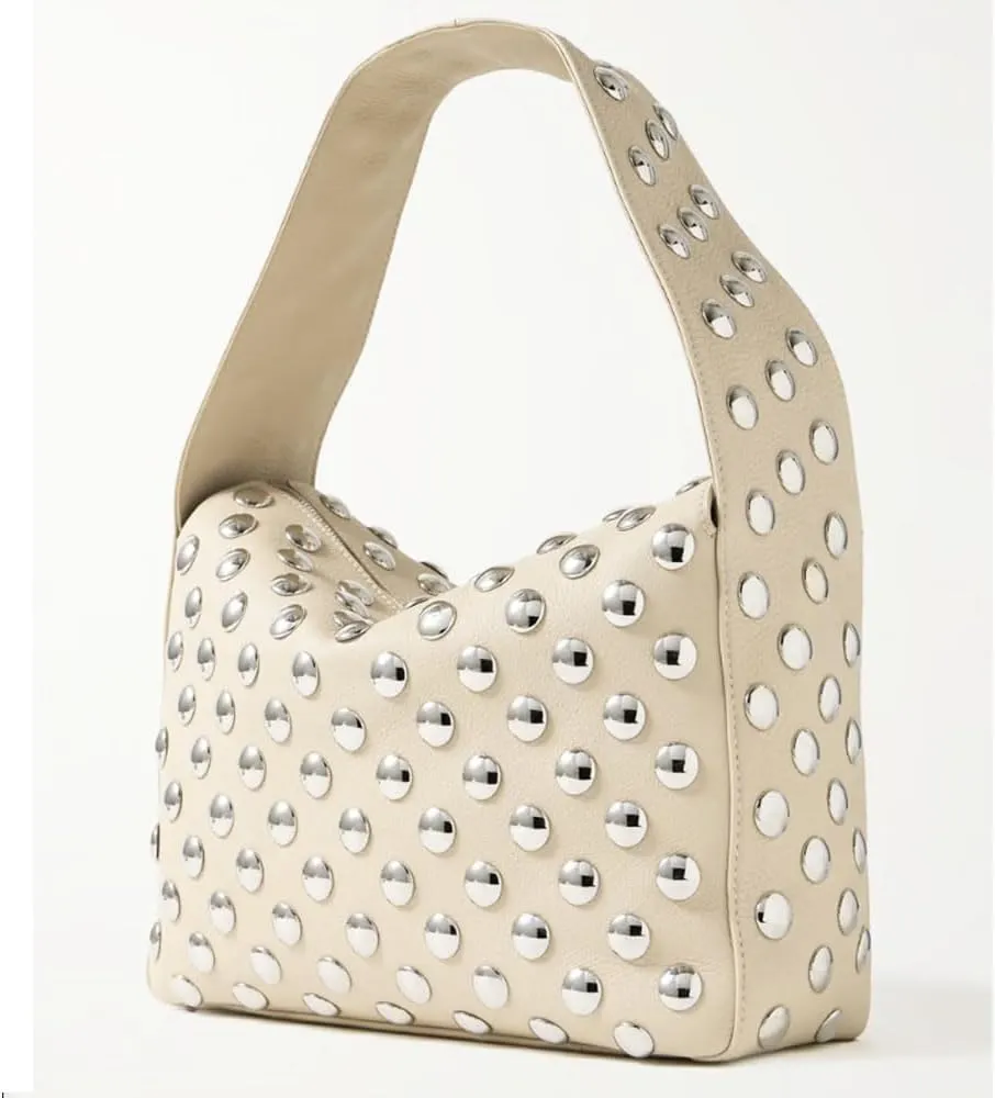 Studded Handbag for Women - Black Punk Shoulder Bag 90s 2000s Vegan Fall Fashion Trendy Purse