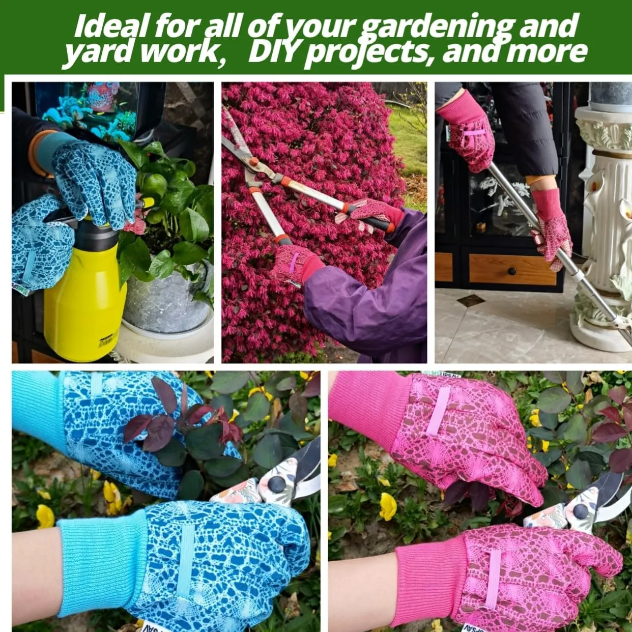 Thorn Proof&Puncture Resistant Gardening Gloves with Grip,Garden Gloves for Women, Leather Work Gloves,Gifts