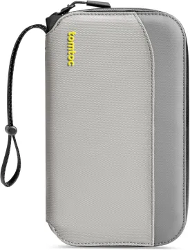 tomtoc Passport Holder Family with RFID Blocking, Passport Wallet Women Men, with Airtag & Sim Card Holder and Eject Pin, Travel Document Organizer with Wrist Strap, Up to 4 Passports, Water-resistant
