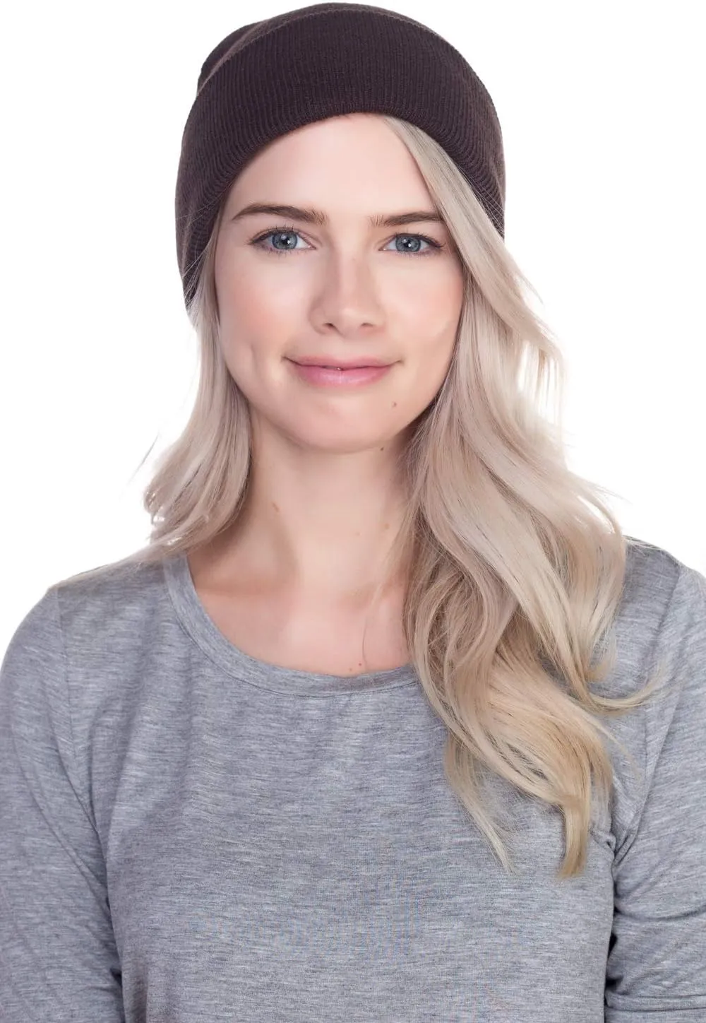 Top Level Beanie Men Women - Unisex Cuffed Plain Skull Knit Hat Cap