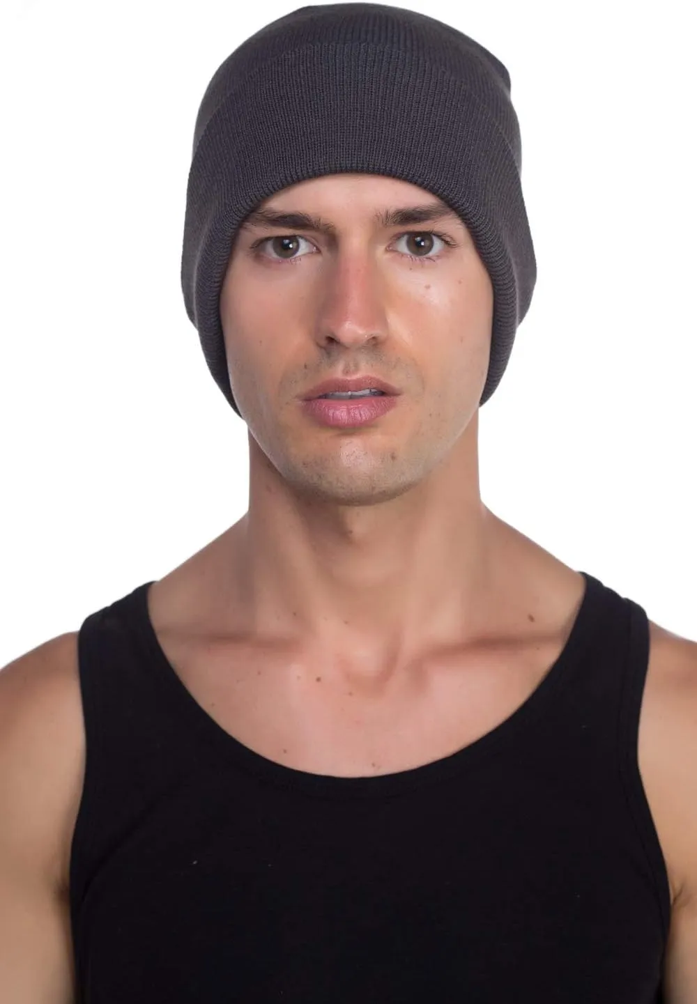 Top Level Beanie Men Women - Unisex Cuffed Plain Skull Knit Hat Cap