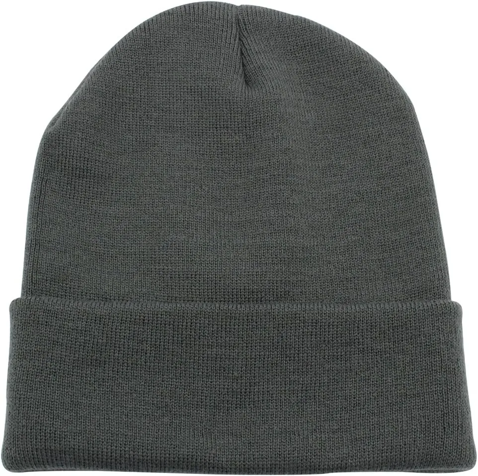 Top Level Beanie Men Women - Unisex Cuffed Plain Skull Knit Hat Cap