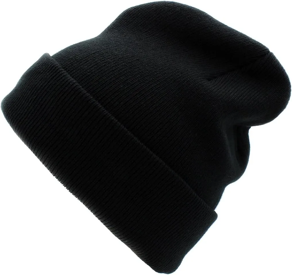 Top Level Beanie Men Women - Unisex Cuffed Plain Skull Knit Hat Cap