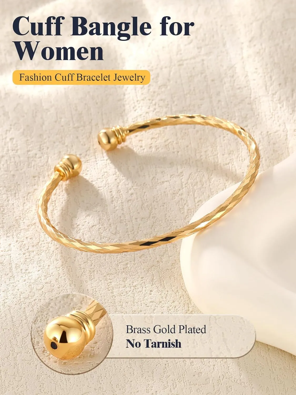 U7 Unisex Simple Cuff Bracelet 18K Real Gold Platinum Plated Fine Bracelets Fashion Jewelry Open Bangle Cuff Bracelets, Twisted or Heart Style