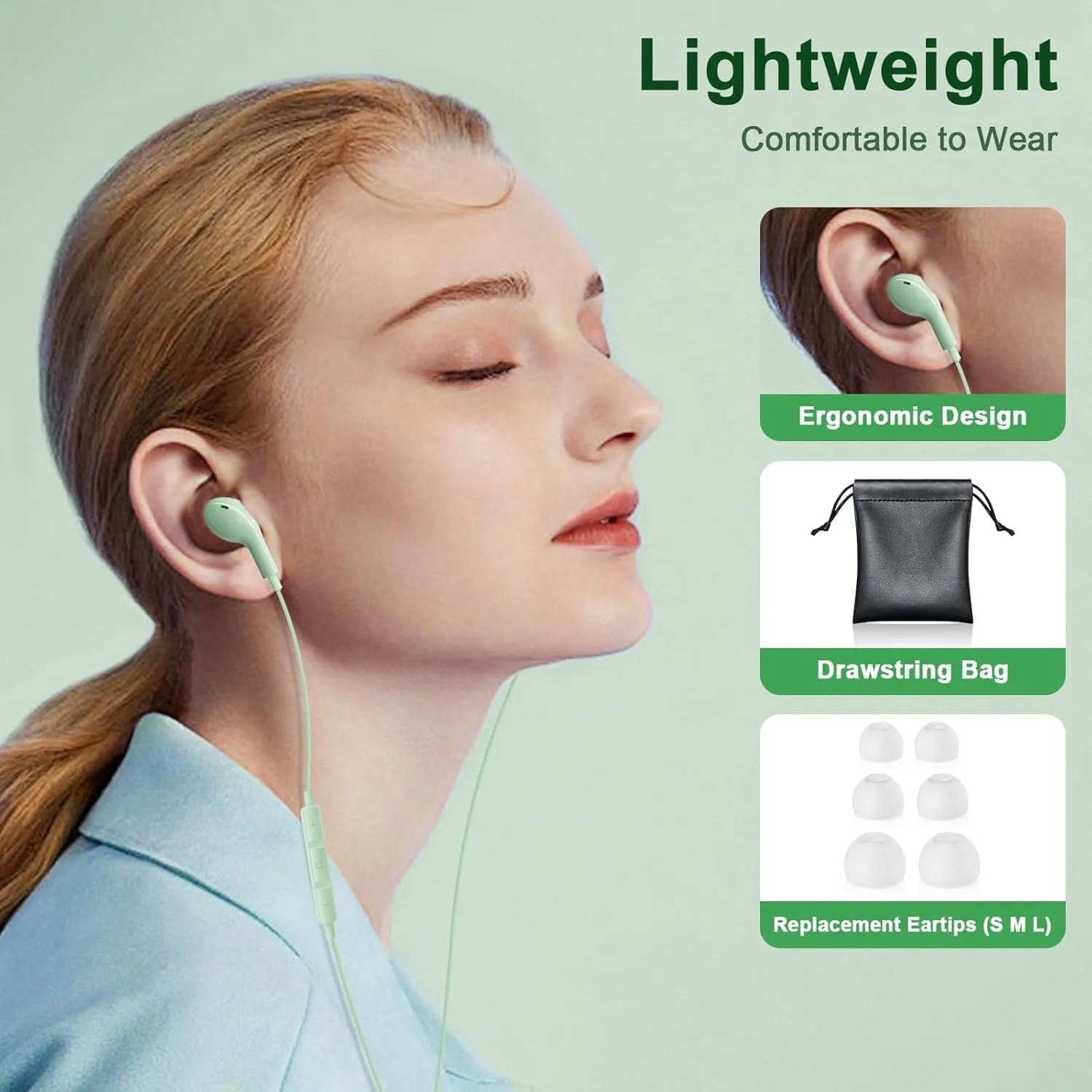 USB C Headphones for iPhone 16 Pro Max, Wired Earbuds with Mic, Volume Control, Noise Cancelling, Compatible with iPhone 15/iPad Pro/Samsung Galaxy S25/S24/S23 Ultra