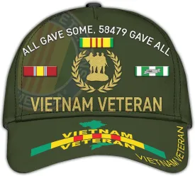 Vietnam Veteran Hats for Men All Gave Some Veterans Cap Proud US Veteran Dad Patriotic Hats Military Cap Gifts Vietnam Vets