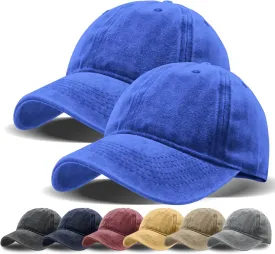 Vintage Washed Distressed Baseball Cap Adjustable Dad Golf Hat Low Profile Twill Hat