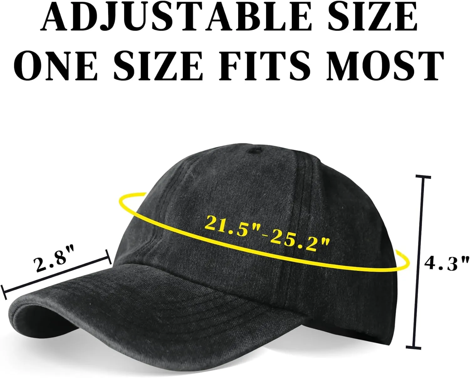 Vintage Washed Distressed Baseball Cap Adjustable Dad Golf Hat Low Profile Twill Hat