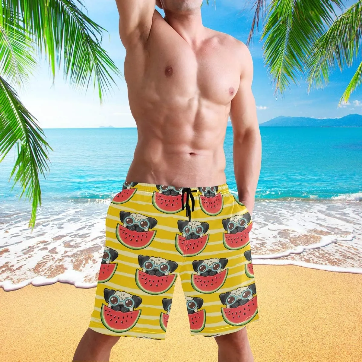 visesunny Men Swim Trunks Swimming Beach Surfing Board Shorts Swimwear Quick Dry Mesh Lining Bathing Suits with Pockets