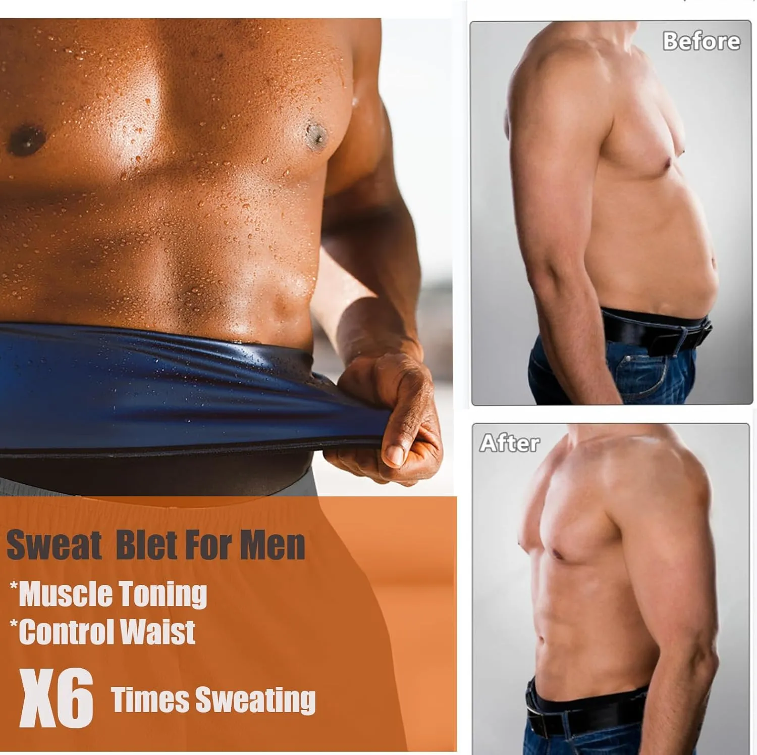 Waist Trimmer for Men Sauna Belt, Neoprene-Free Waist Cincher, Sauna Slimming Belt Sauna Sweat Workout Shaper