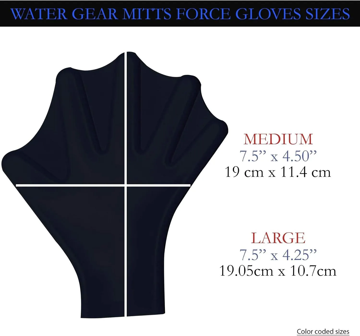 Water Gear Silicone Force Gloves - Aqua Fitness Gloves - Great for Workouts and Diving - Designed with Enhanced Grip