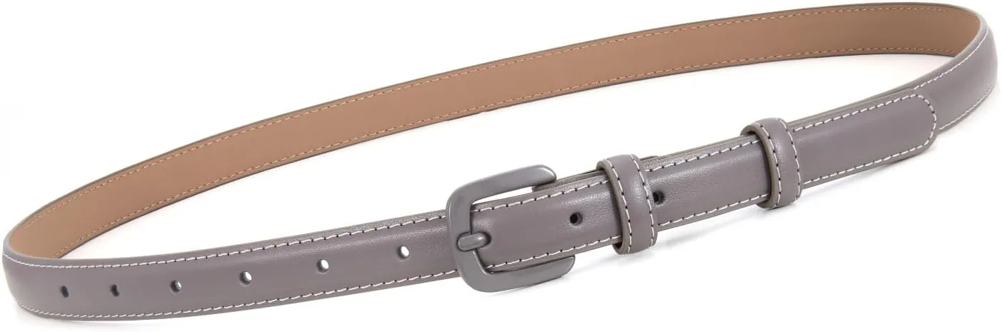 WHIPPY Women Skinny Leather Belt Thin Waist Jeans Belt for Pants in Pin Buckle Belt