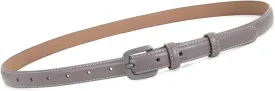 WHIPPY Women Skinny Leather Belt Thin Waist Jeans Belt for Pants in Pin Buckle Belt