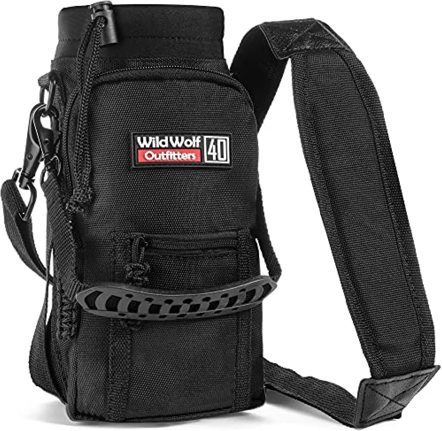 Wild Wolf Outfitters - #1 Best Water Bottle Holder for 40 oz Bottles - Carry, Protect and Insulate Your Flask with This Military Grade Carrier w/ 2 Pockets and an Adjustable Padded Shoulder Strap.