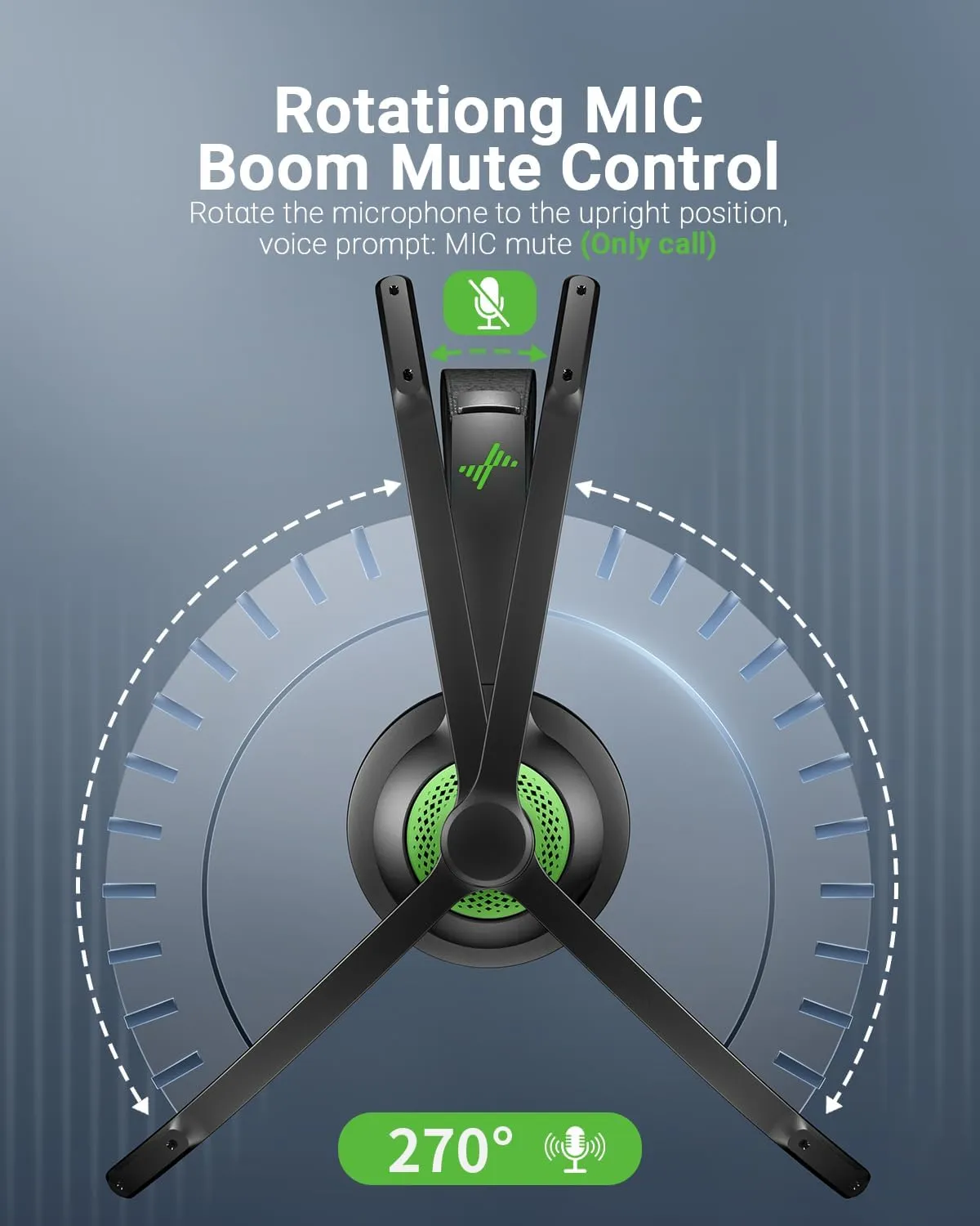 Wireless Headset with AI Noise Cancelling Microphone Bluetooth Headset - Bluetooth V5.2 Headphones with USB Dongle & Mic Mute for Computer/Laptop/PC/iPhone/Android/Cell Phones/Zoom-Green