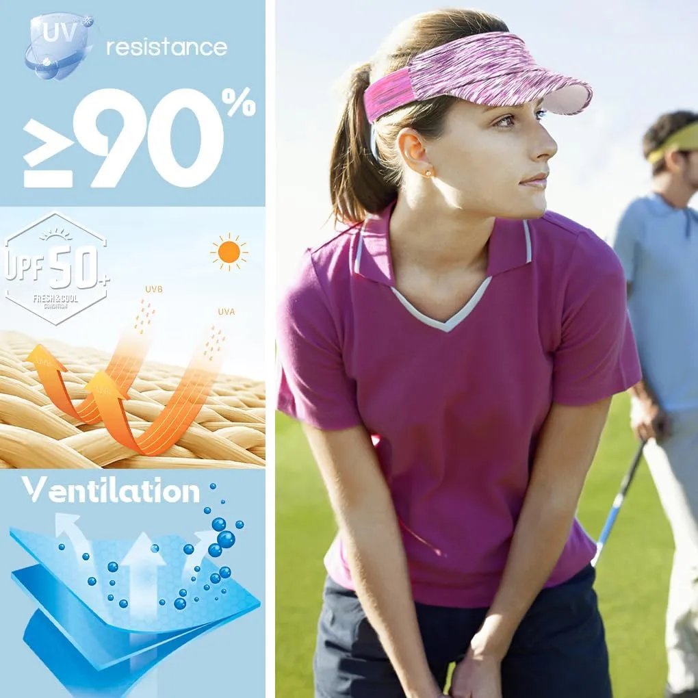 Women Sun Sport Visor Hats for Running,Tennis,Golf - Adjustable & Lightweight