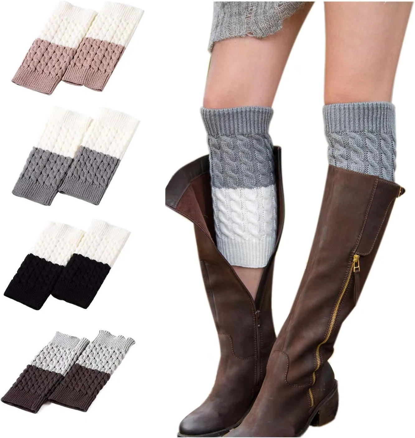 Women Winter Warm Crochet Knitted Boot Cuff Sock Short Leg Warmers