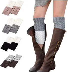 Women Winter Warm Crochet Knitted Boot Cuff Sock Short Leg Warmers