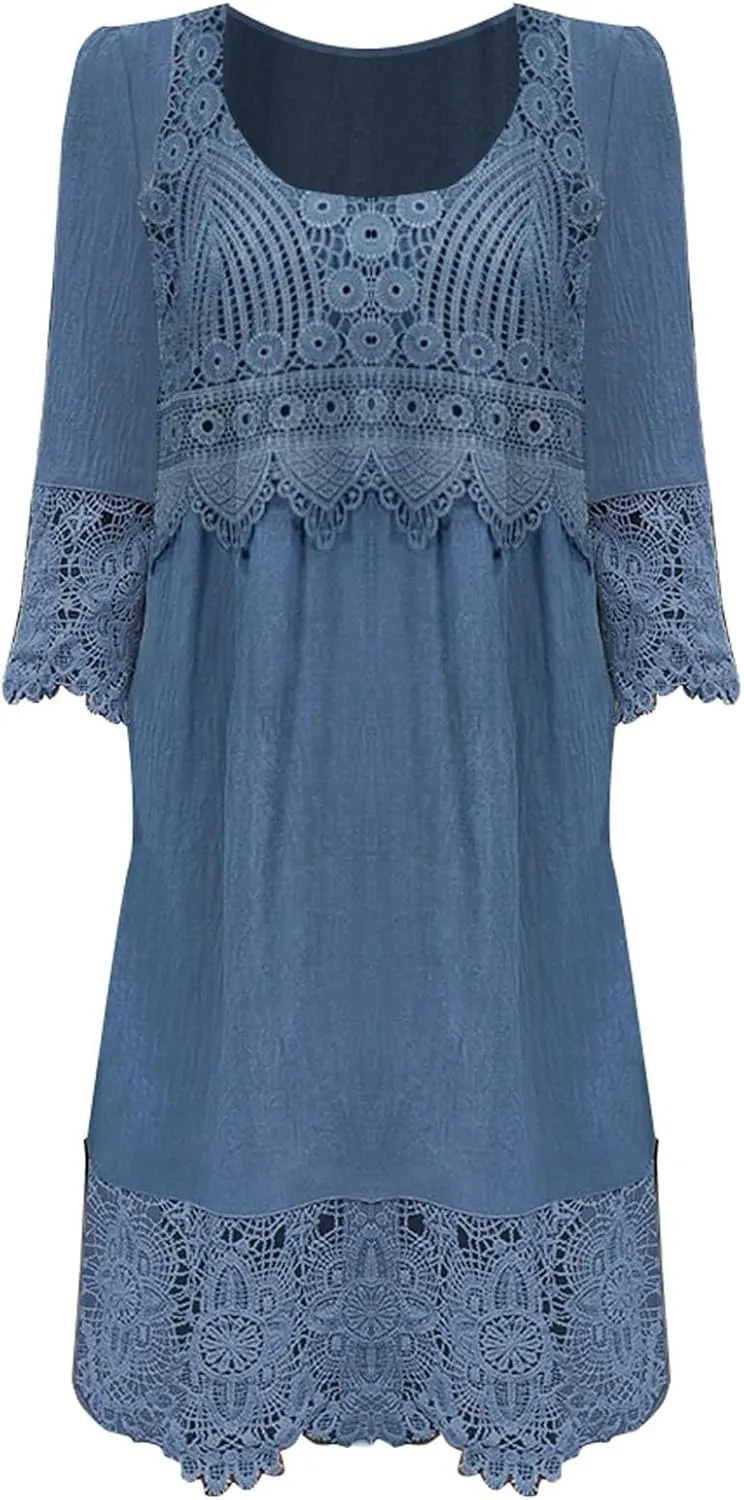 Womens Colorful Boho Floral Maxi Dress Casual Loose Summer Beach Vacation Flowy Dresses