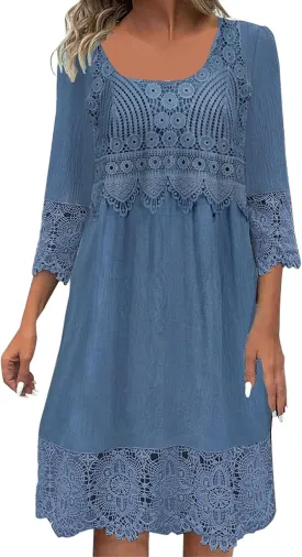 Womens Colorful Boho Floral Maxi Dress Casual Loose Summer Beach Vacation Flowy Dresses