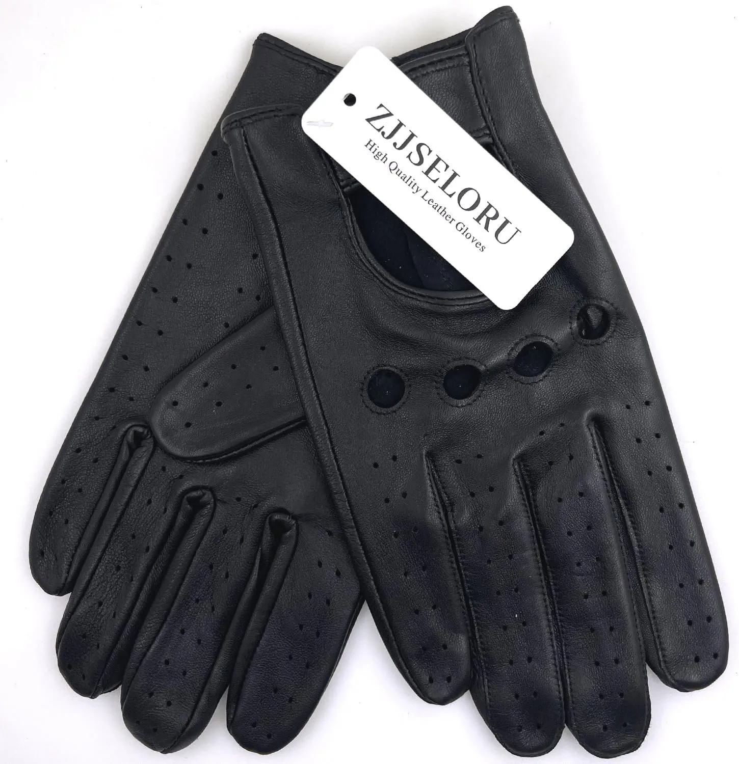 Womens Elegant Genuine Lambskin Leather Driving Gloves Unlined, Touchscreen