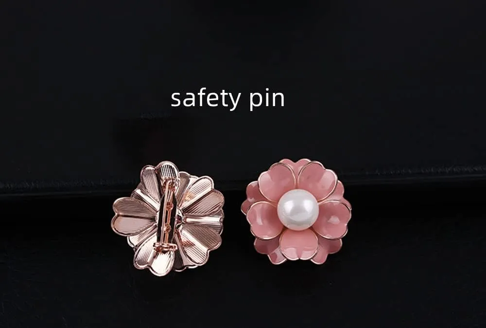Women's Flower Pearl Enamel Brooch Pins for Ladies Jewelry