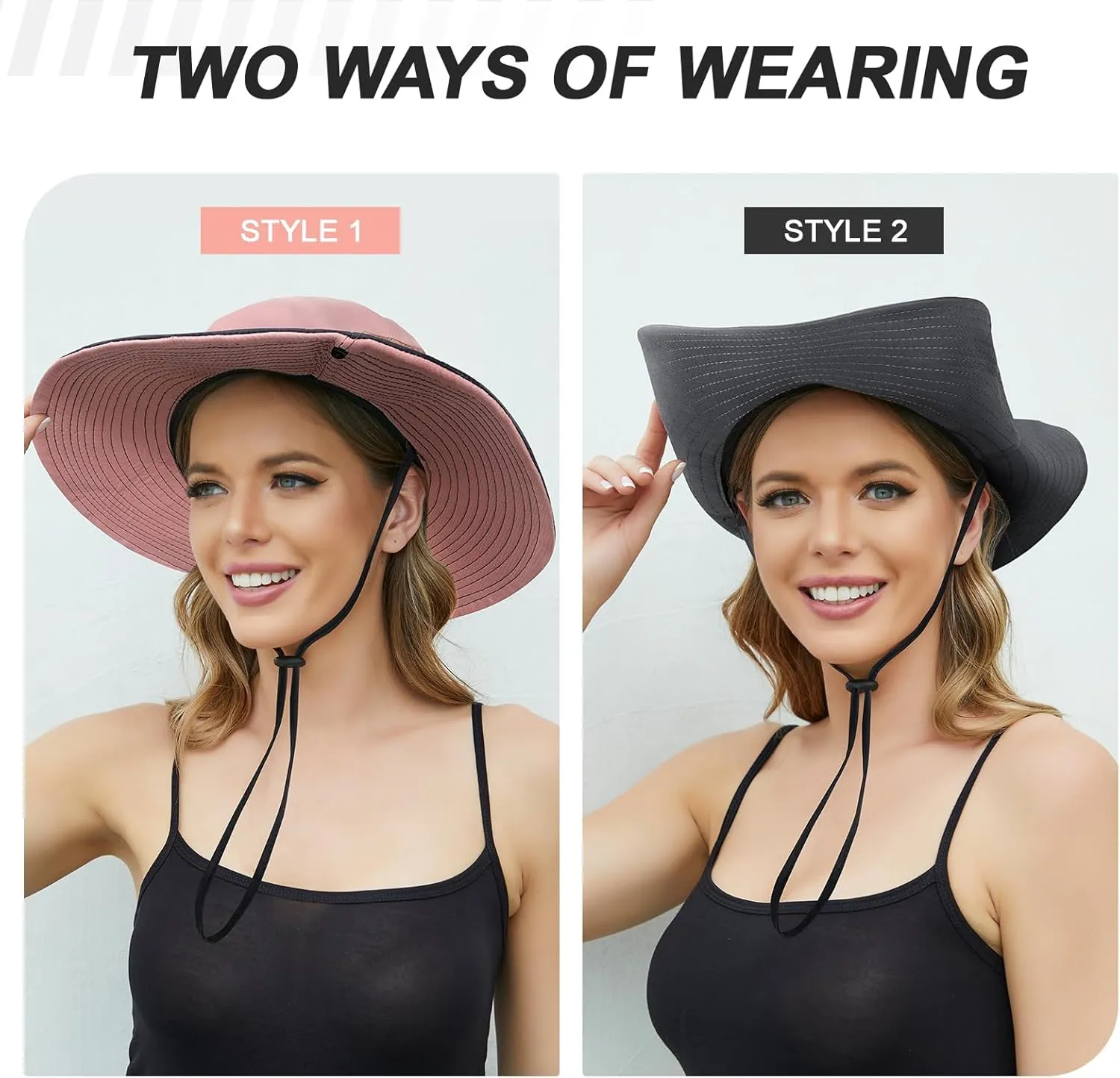 Womens Sun Hat - Sun Hats for Women with Ponytail Hole, Foldable Wide Brim Cooling Mesh Beach Fishing Hat for Outdoor