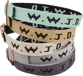 WWJD Bracelets Set, 5 Piece, Webbing What Would Jesus Do Bracelets Christian Handmade Colorful Adjustable Religious Woven Wristbands for Fundraisers