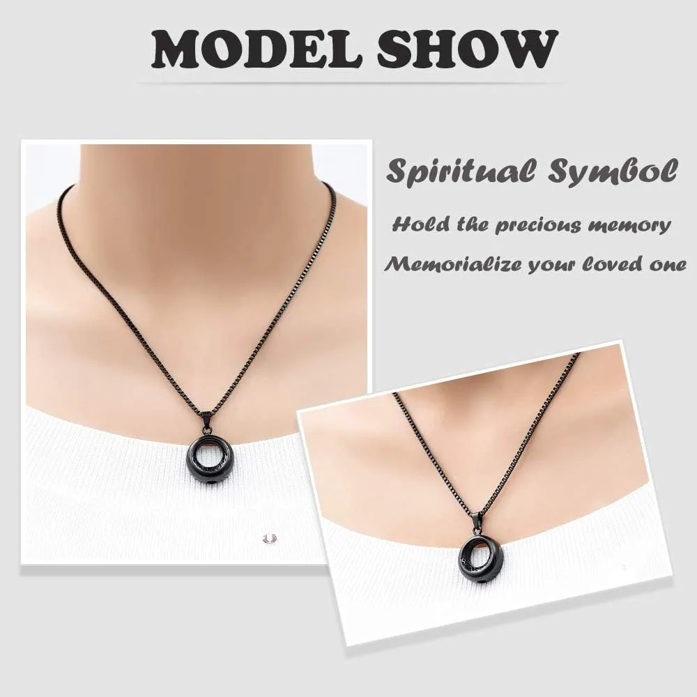 XSMZB Circle of Life Urn Necklace for Ashes Stainless Steel Eternity Keepsake Memorial Cremation Jewelry for Ashes Pendant Locket