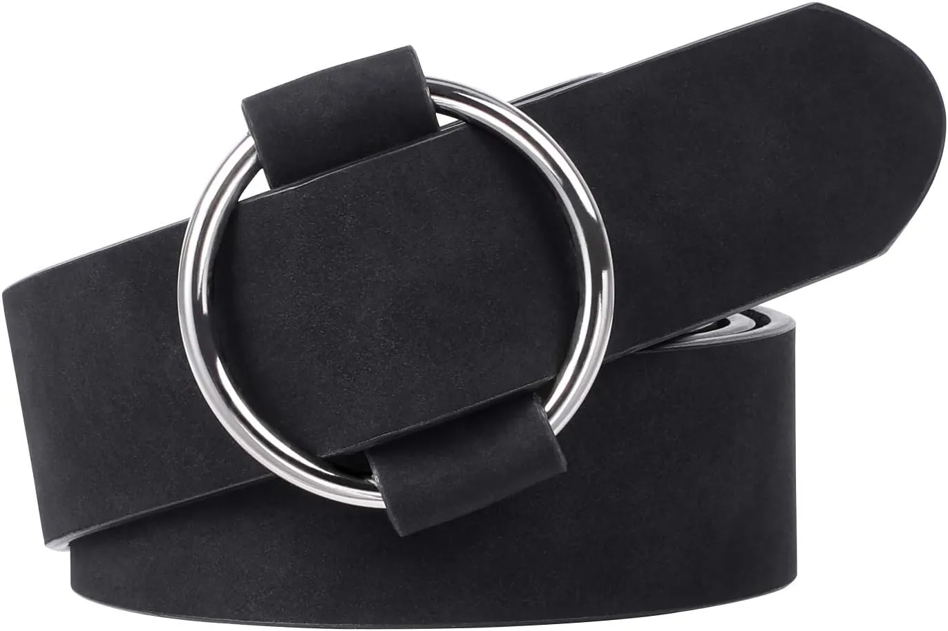 XZQTIVE Women Suede Belt Fashion Leather Belts With Silver Buckle Ladies Waist Belt For Jean Pant