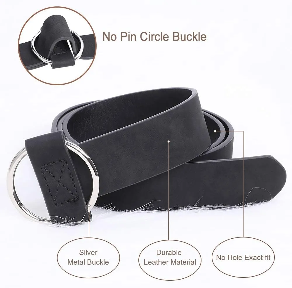 XZQTIVE Women Suede Belt Fashion Leather Belts With Silver Buckle Ladies Waist Belt For Jean Pant