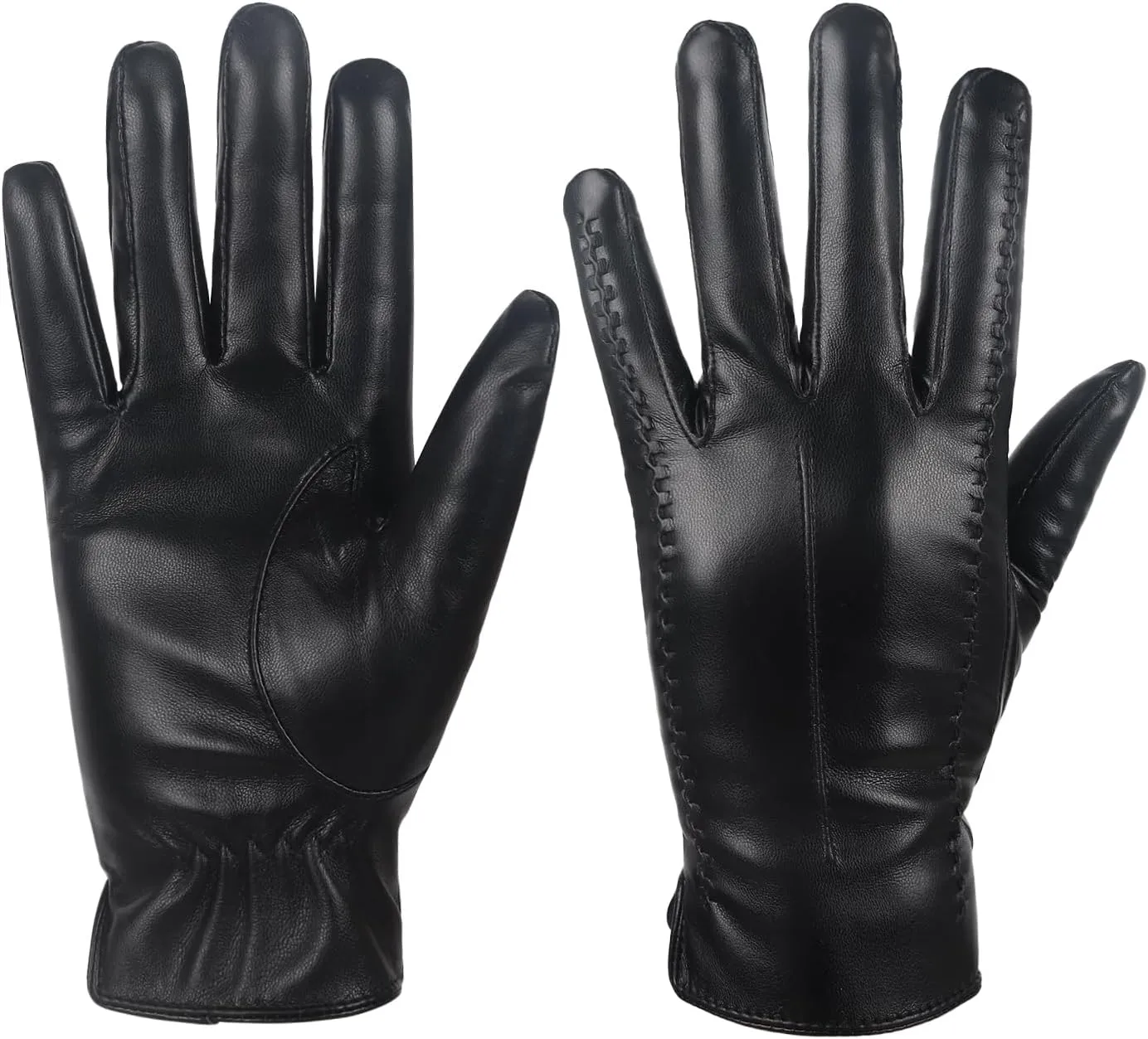 Yicorgard Women's Winter Driving Gloves - PU Leather Touchscreen With Warm Fleece Lining for Motorcycle