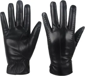 Yicorgard Women's Winter Driving Gloves - PU Leather Touchscreen With Warm Fleece Lining for Motorcycle