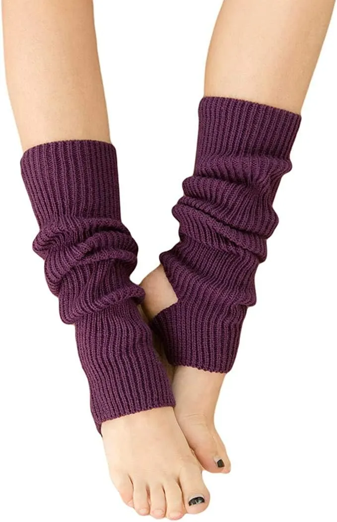 YUANQIAN Women Winter Extra Soft Long Legwarmer Warmer Knitted Stirrup Leg Warmers for Yoga Ballet Dance
