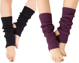 YUANQIAN Women Winter Extra Soft Long Legwarmer Warmer Knitted Stirrup Leg Warmers for Yoga Ballet Dance