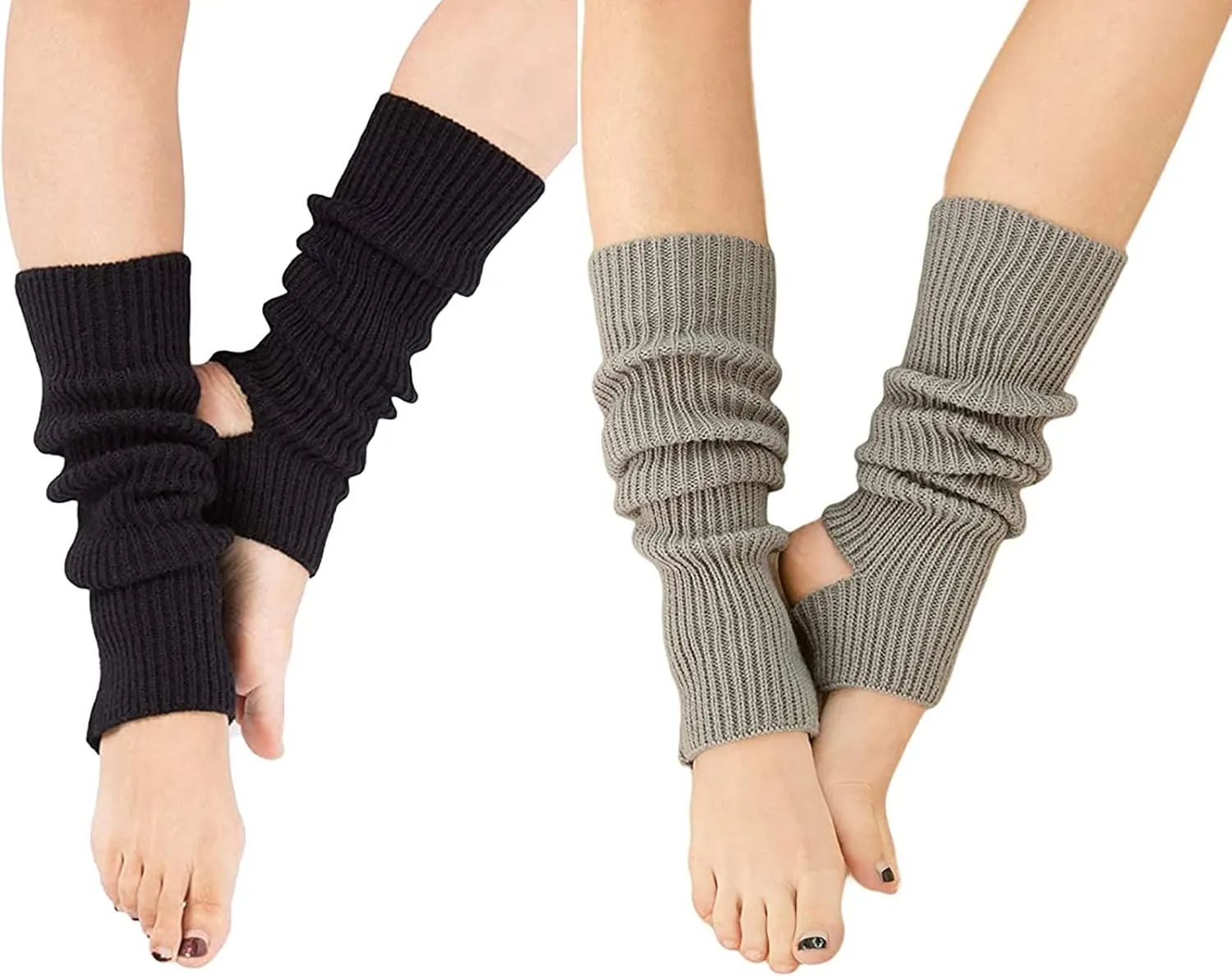 YUANQIAN Women Winter Extra Soft Long Legwarmer Warmer Knitted Stirrup Leg Warmers for Yoga Ballet Dance