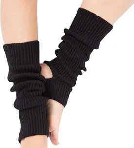 YUANQIAN Women Winter Extra Soft Long Legwarmer Warmer Knitted Stirrup Leg Warmers for Yoga Ballet Dance