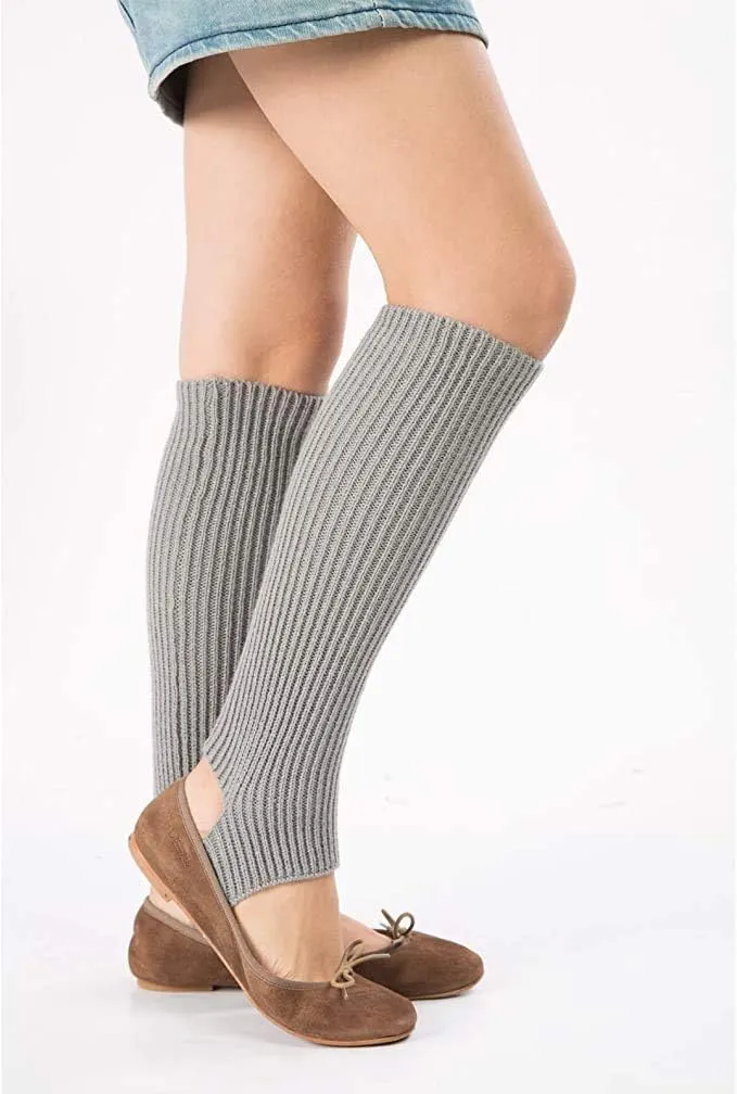 YUANQIAN Women Winter Extra Soft Long Legwarmer Warmer Knitted Stirrup Leg Warmers for Yoga Ballet Dance