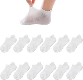 Zumou Toddler Non Slip Socks No Show Anti Skid Ankle With Grips 12 Pairs for Kids Little Girls Boys